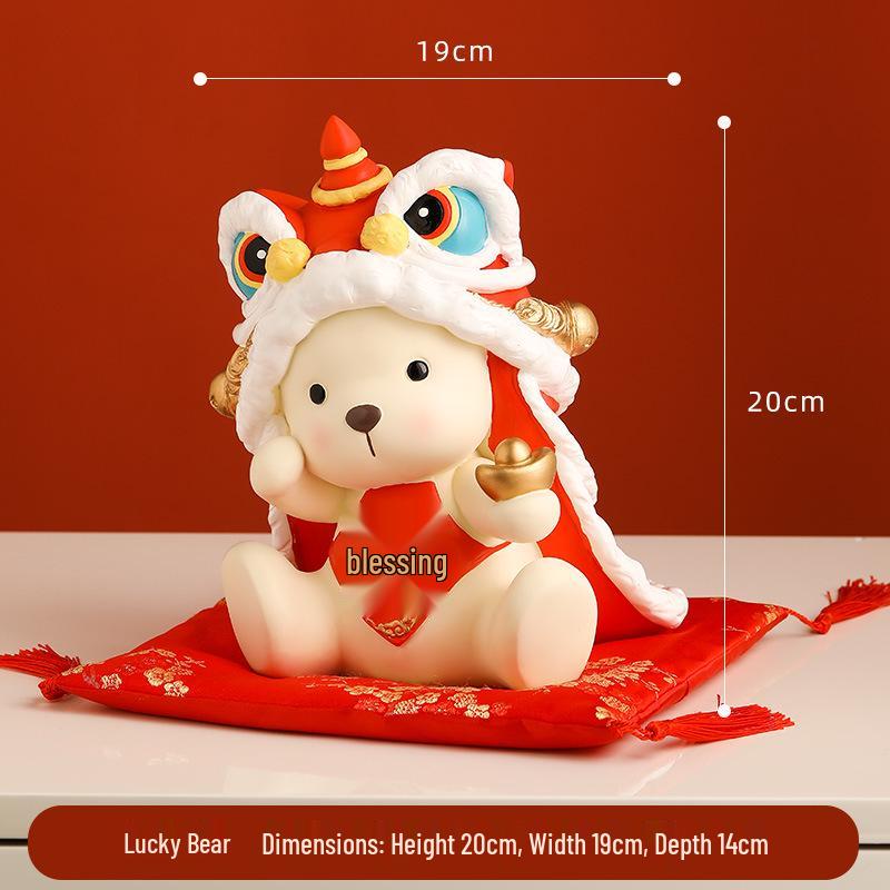 Львиный танец Запретного города Кот богатства Смоляное украшение для новоселья и открытия магазина