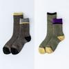 [Chiyoji's Socks] Authentic Trekking Socks (Hiking Socks) Men's 2-Pair Pack 25-27cm Black & Olive Made in Japan
