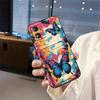 Dirt-resistant TPU Phone Case For MOTO E13 Graffiti Anti-dust Back Cover Cover Cartoon Soft Case Card Slot Cute Card Bag