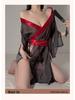 Vintage Lace See-Through Lingerie with Tie-Up Bib - Hanfu Nightgown and Sleep Skirt