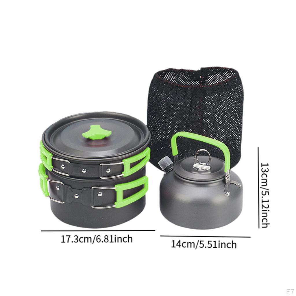 Camping Cooking Set ,Pot Pan Kettle ,Compact, Utensils Folding Cookware Kit with Storage Bag for