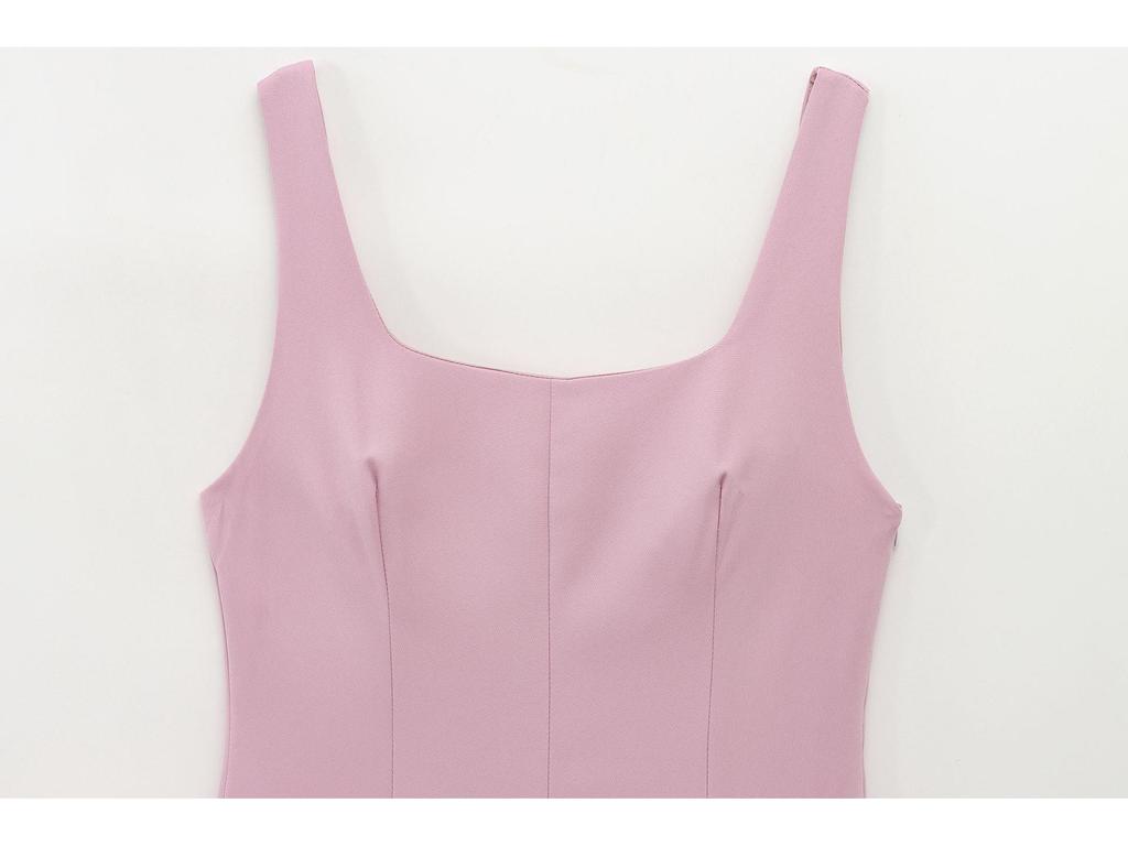 Spring/Summer 2025 European & American Style Women's Sleeveless Wide-Pleated Jumpsuit Dress
