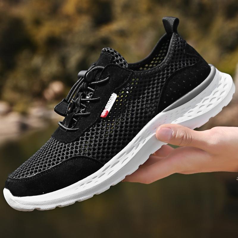 FashionSummer Men's Mesh Shoes Breathable Men Casual Shoes Breathable Man Soft Sneakers Hollow Out Leisure Walk Footwear Treking Flats