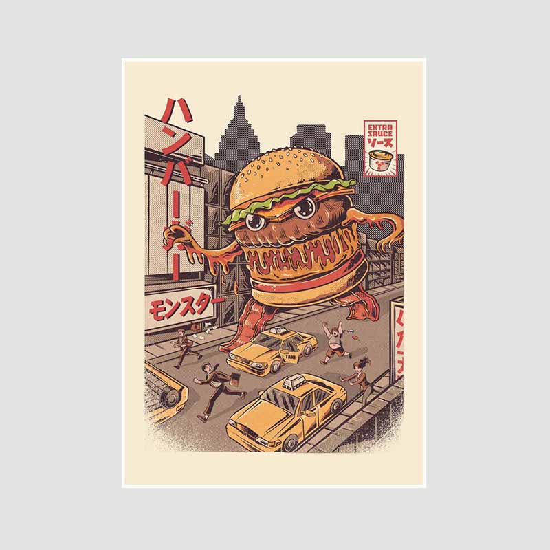 Japanese Food Guide Retro Posters Funny Noodles Poster Mural Wall Art Prints White Paper Art Painting Room Decoration Pictures Home Decor