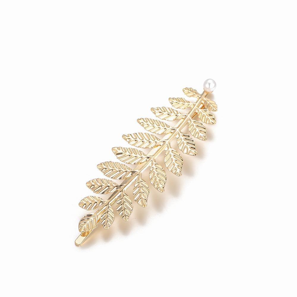 Hair Accessories Fashion Personality Gold Leaf Pearl Headband