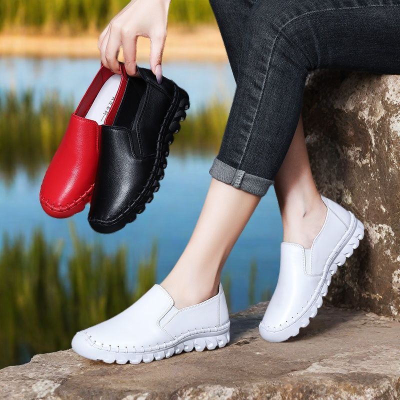 GKTINOO 2025 New Women's Handmade Shoes Genuine Leather Flat Slip-on Mother Shoes Woman Loafers Soft Casual Flats Shoes Women