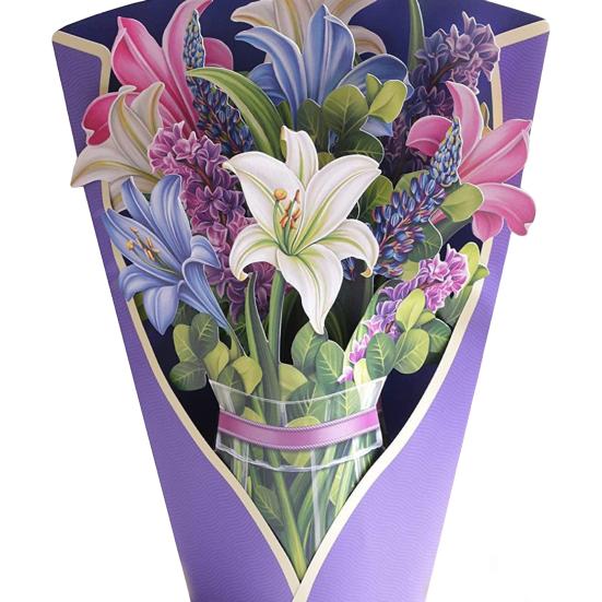 3D Květinová Kytice Pop-Up Přání Životní Velikost Růže/Jiřina/Tulipán/Hortenzie/Karafiát Kytice Přání pro Ženy Maminku Manželku Narozeniny Výročí