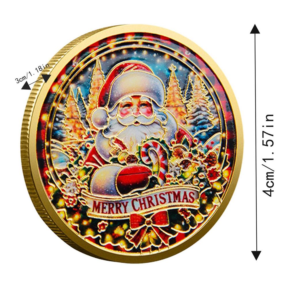 Christmas Coin Santa Snowman Coin Christmas Commemorative Coin Collectible Coin Souvenir for Christmas Stocking Stuffers