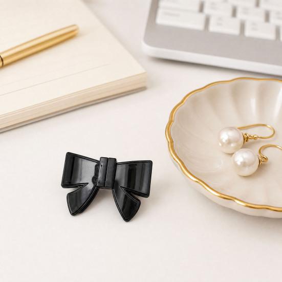 1/4Pcs Hair Clips for Women, Imitation Acetate Plate Hair Claw with Strong Spring Clamp, 3D Bow Design Magnetic Hair Clip for Daily Wear