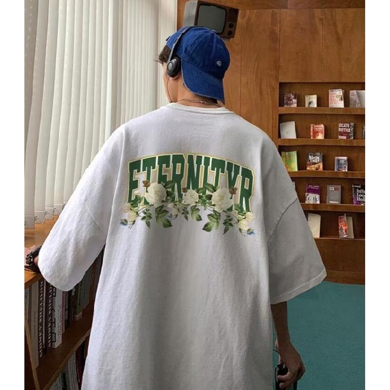 

Мужские футболки с коротким рукавом с буквенным графическим принтом и половиной рукава, мужская одежда, повседневная футболка, мужские корейские повседневные топы с круглым вырезом в стиле ретро 5XL белый