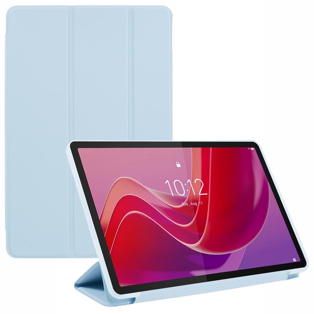 For Lenovo Tab M11/Xiaoxin Pad 11 2024 Case Leather+Silicone Tri-fold Stand Shell Tablet Cover