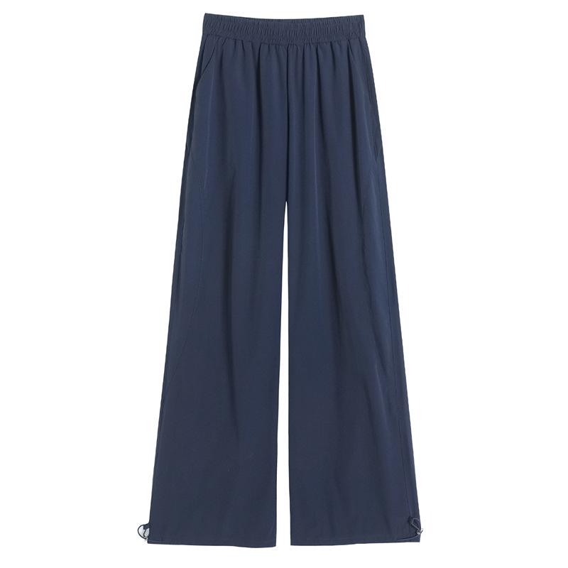 Women's 2025 Summer Quick-Dry Wide-Leg Hiking Pants with Sun Protection, Cuffed Style, Cargo Pockets, and Straight-Leg Design