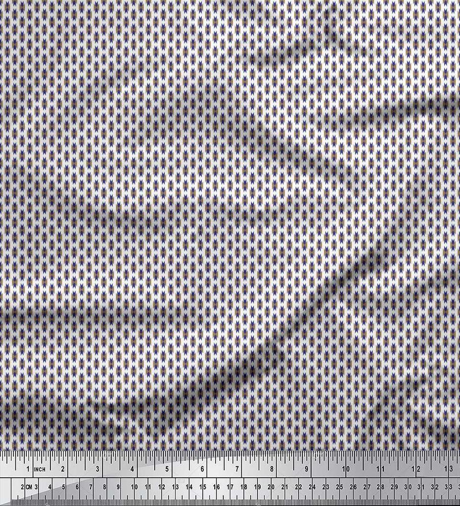 Soimoi Japan Crepe Satin Fabric Geometric Small Print Fabric by the metre 42 Inch