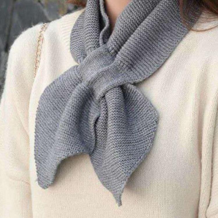 Autumn Winter Scarf Soft Neck Scarf Girls Knitted Sweater Bowtie Women Casual Cross Fishtail Scarf Straps Ladies Shawl