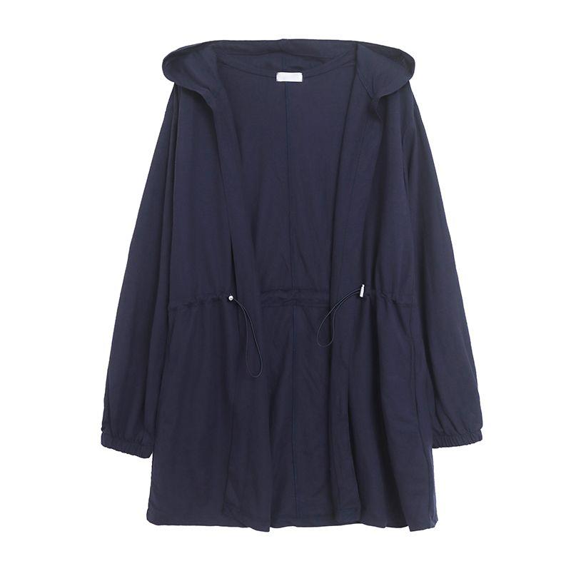 

Foreign Trade Spring and Autumn New British Style Solid Mid-Length Casual All-matching Trench coat Women Waist Hugging Hoodie Cardigan Tibetan youth M