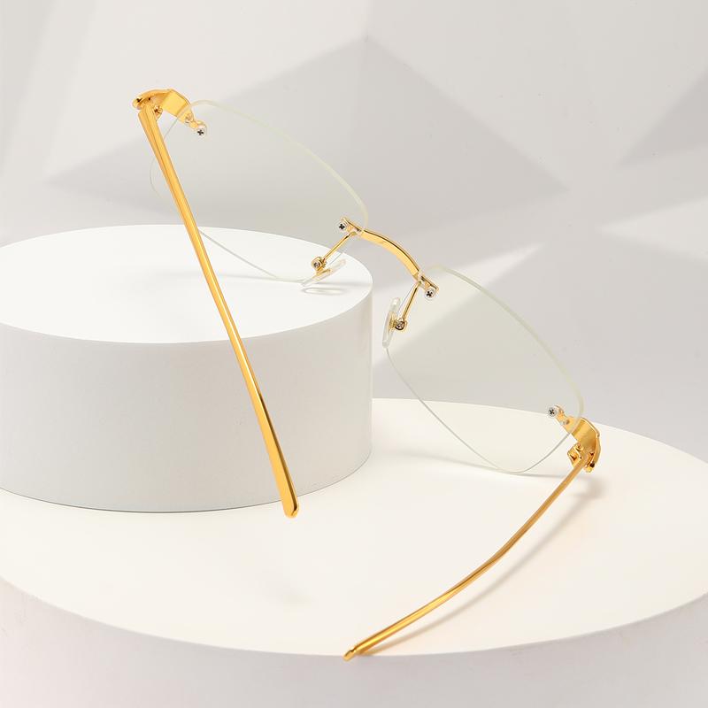 Small Rimless Sunglasses Man Woman Fashion Transparent Sun Glasses Stylish Frameless Driving Travelling Shades