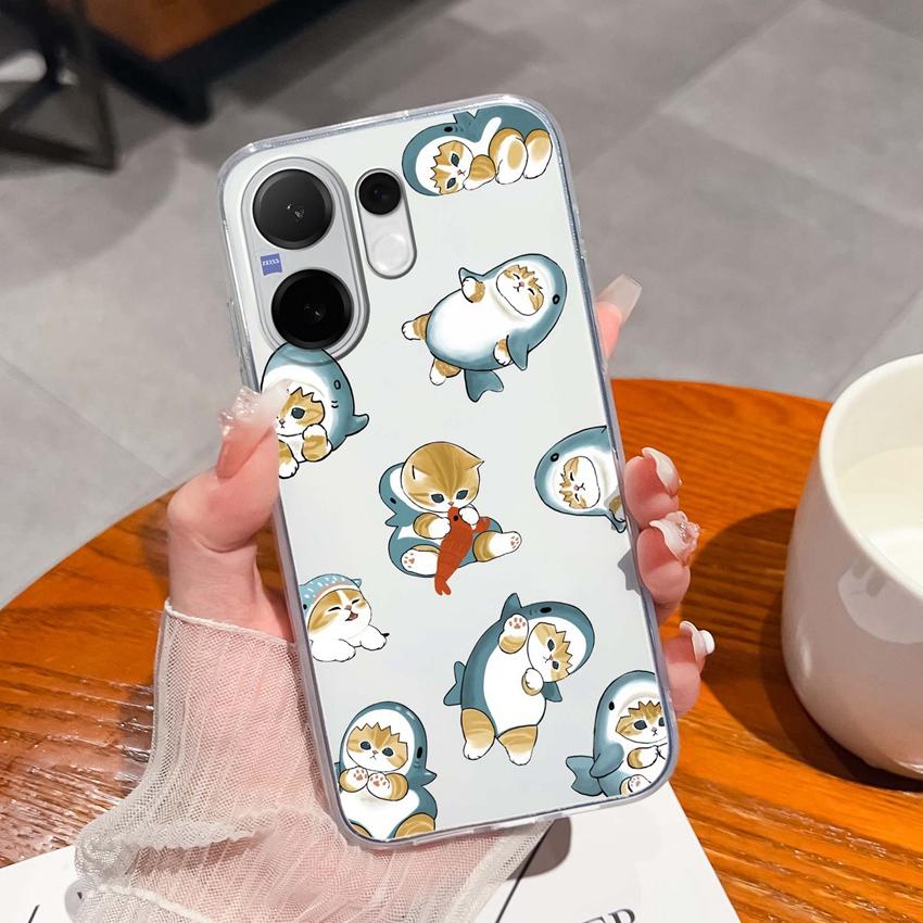 Casing For Vivo V60 V40 Lite V30e Y38 Y39 Y78 X200 Ulta X200s Case Cute Rabbit Panda Dog Back Covers TPU Silicone Soft Clear Phone Bags For Vivo Shell
