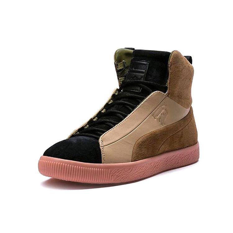 Puma X Naturel Clyde Glow Colaboración Amortiguación Antideslizante Zapatillas Casuales Zapatillas para Hombre Marrón 364452-01