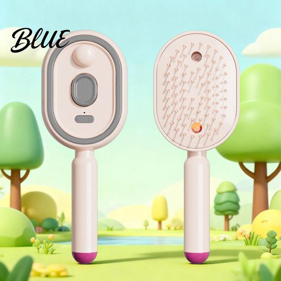 Detangling Hair Brush Electric Steam with Water Spray Reduce Frizz Anti-Static Misting Hairbrush Portable Travel Cordless Fluffy Short