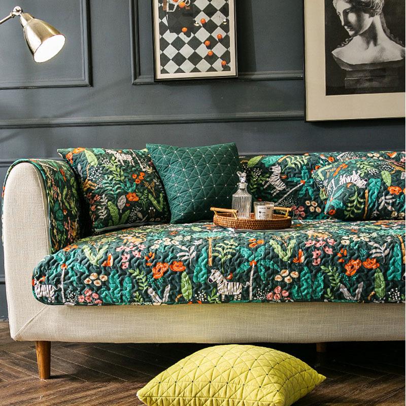 

Американская винтажная модная диванная подушка в пасторальном стиле, всесезонная универсальная подушка из хлопчатобумажной ткани, простое диванное полотенце, нескользящее 70*70