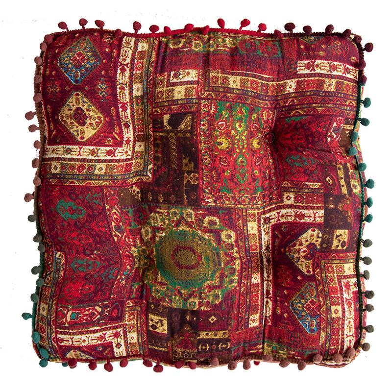 Bohemian Ethnic Style Square Floor Cushion for Balcony or Bedroom