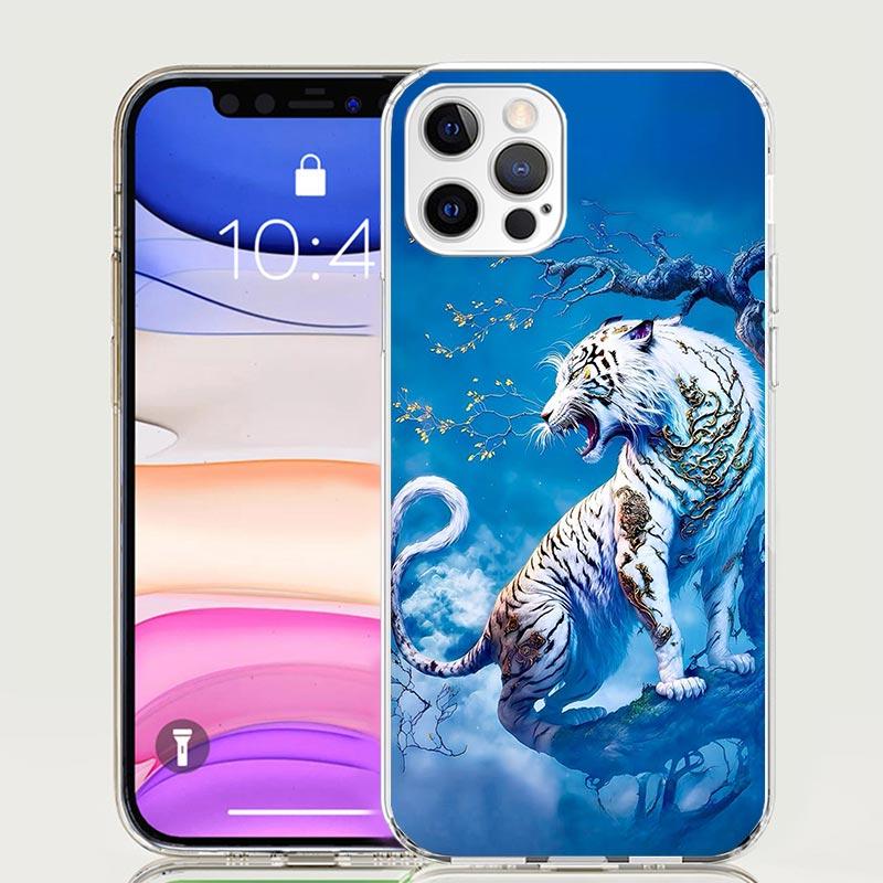 Ferocious Tiger Animal Case Phone Cover for Apple Iphone 16 15 14 13 12 Mini 11 Pro Max 16E X XS XR 7 Plus 8 + SE 2020 Trend Fun