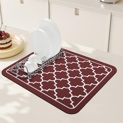 Dish Drying Mat Large Absorbent Draining Mat for Kitchen Counter Multi-Functional Coffee Bathroom Mat