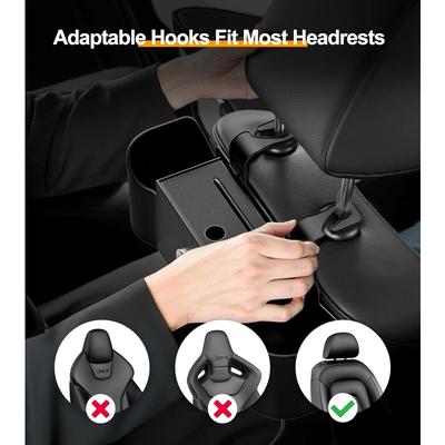 3-in-1 Car Organizers and Storage Box Car Seat Back Storage Box Tissue Holder Cup Holders Purse Hooks Back Seat Car Organizer
