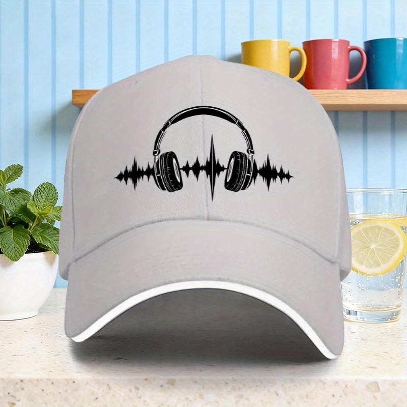 Headphone Soundwave Music Lovers Unisex Baseball Cap Polyester Casual Adjustable Hat