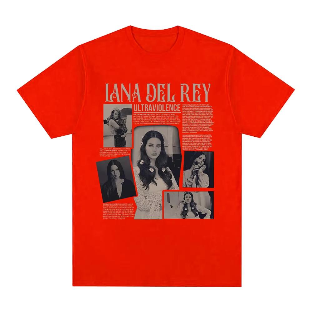 T-shirt Lana Del Rey Ultraviolence Album Musicale T-shirt Uomo Donna Vintage Manica Corta Larga T-shirt Harajuku Streetwear