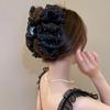 Double-Sided Mesh Silk Hairpin Plastic Ponytail Clip Advanced Sense Shark Hair Clip  Women Girls