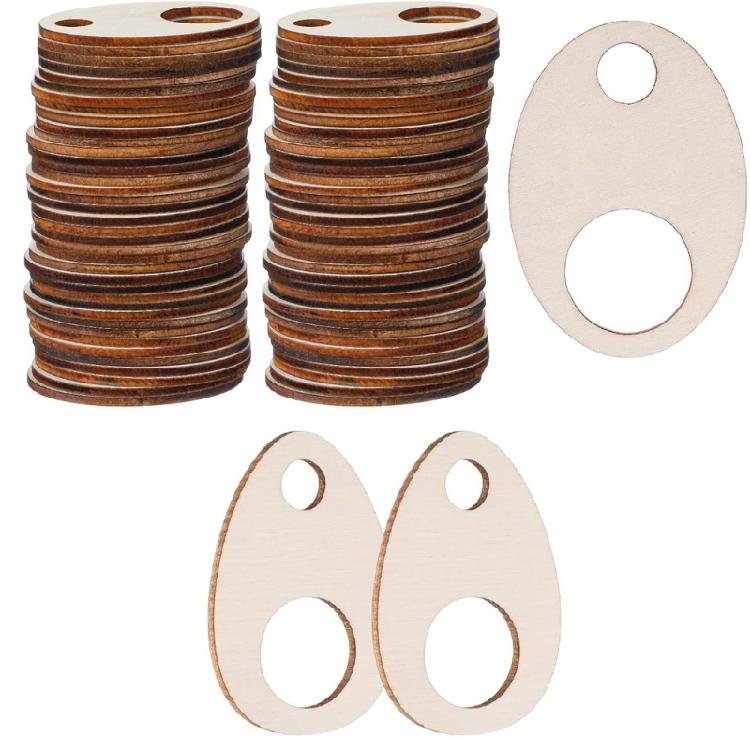 100Pcs Smooth Wooden Spindles And 2 Rings For Embroidery Thread Arrangement