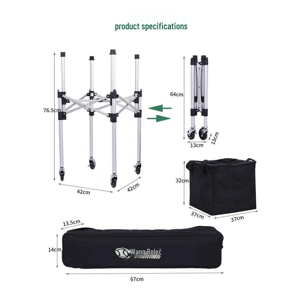 Tennis Coach Portable Folding Ball Cart & Picker Basket
