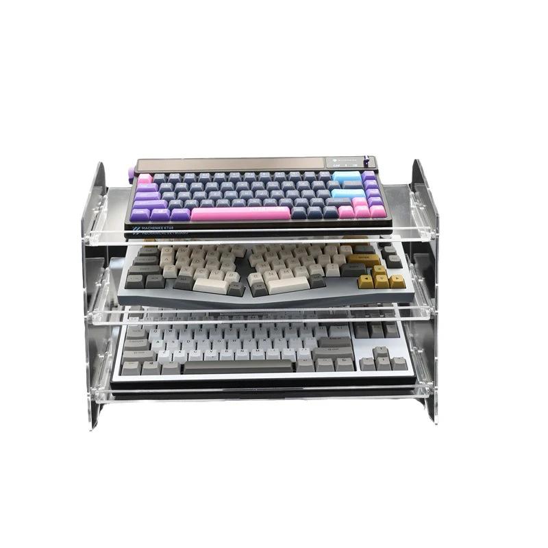 Transparent Acrylic Keyboard Display Stand Keyboard Mouse Desktop Organizer Acrylic layer Rack keyboard tray Desktop Organizer