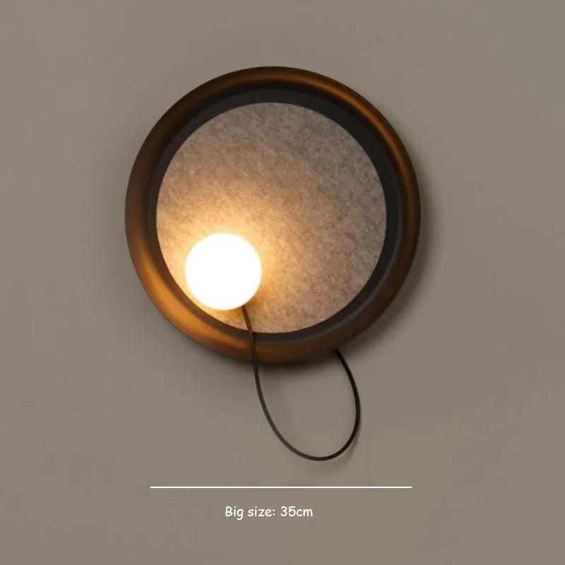 Modern Iron Circular Wall Lamp G9 Bedroom Bedside Lamp LED Nordic Magnet Adjustable Hotel Living Room Background Wall Decoration