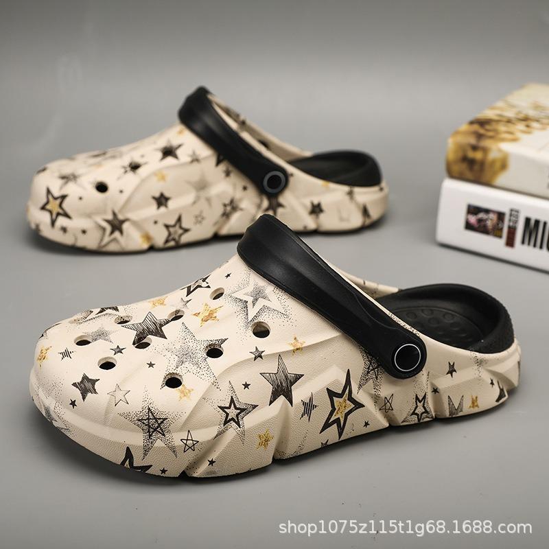 Men's Hole Shoes Non-slip and Deodorant Outer Wear Thick-soled Wear-resistant Summer Trend Beach Dual-purpose Men's Cool Slippers