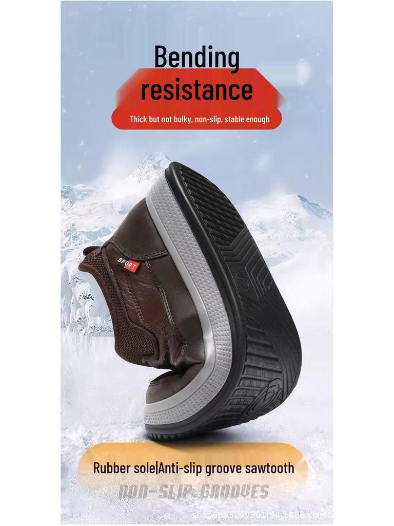 Men's Fleece-Lined Winter Snow Boots 2025: Thick, Cold-Proof, Warm Cotton Footwear