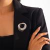 Delicate Hollow Pattern Alloy Brooch Eye Catching Lapel Pin Accessory For Women Seeking Unique Style Accent
