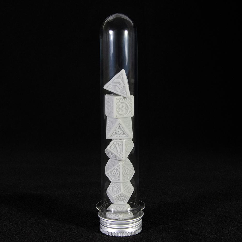 

7 шт./набор многогранных игральных костей с трубкой для игры в DND RPG COC Cthulhu Running Team, аксессуары для настольной игры серый