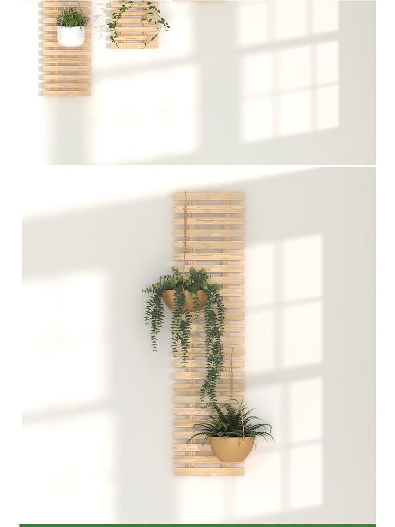 Balcony Solid Wood Hanging Flower Rack - Indoor Wall Decor for Plants