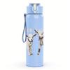 1PC Two White Goat Simple Minimalist Art Print 750ml Portable Sports Water Bottle Leakproof Gym Outdoor Travel Drink Cup