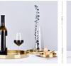 Luxury Gold Stainless Steel Round Tray for Cosmetics, Storage, and Desserts