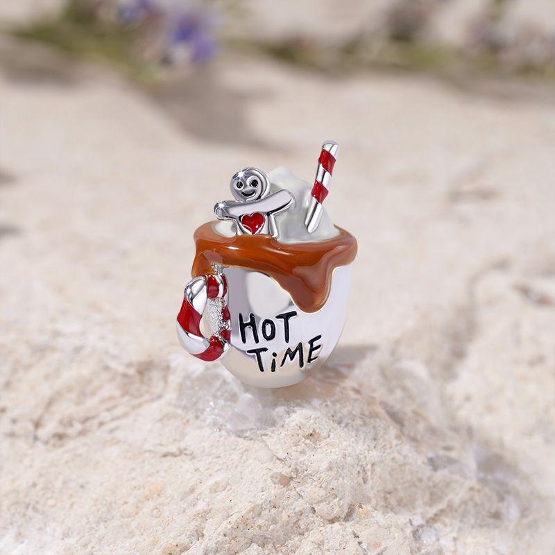 New Copper Coffee Champagne Afternoon Tea Dangle Pendant Beads Diy Fit Original Pendant Charm Bracelet Women Jewelr