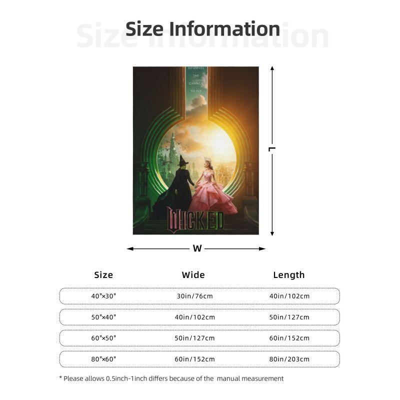 Custom Wickeds Musical Movie Blanket 3D Print Soft Flannel Fleece Warm Throw Blankets for Car Bed Couch Quilt
