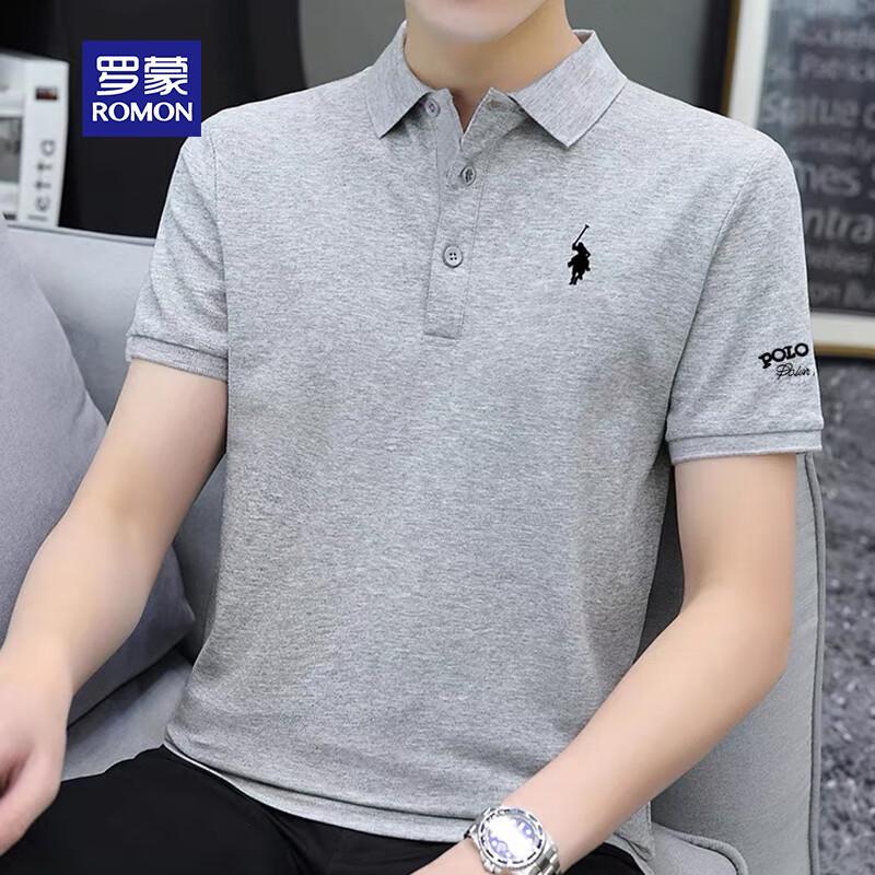 ROMON Men's Business Thin Cotton Polo Shirt