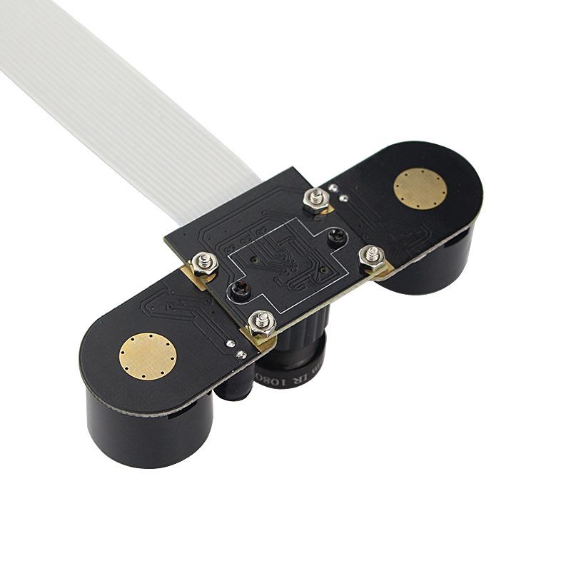 Adjustable Focus Night Vision Kit for Raspberry Pi 4B/3B+: Infrared Camera & Lamp with Soft Ribbon Cable