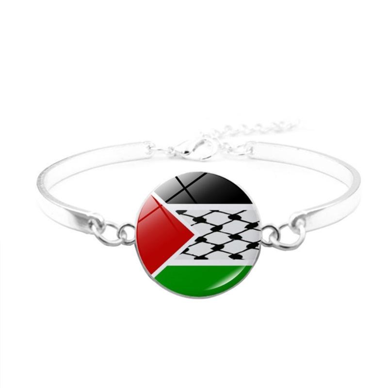 Palestine Flag Bracelets Fashion Glass Beaded Bracelet Bangles for Women Men