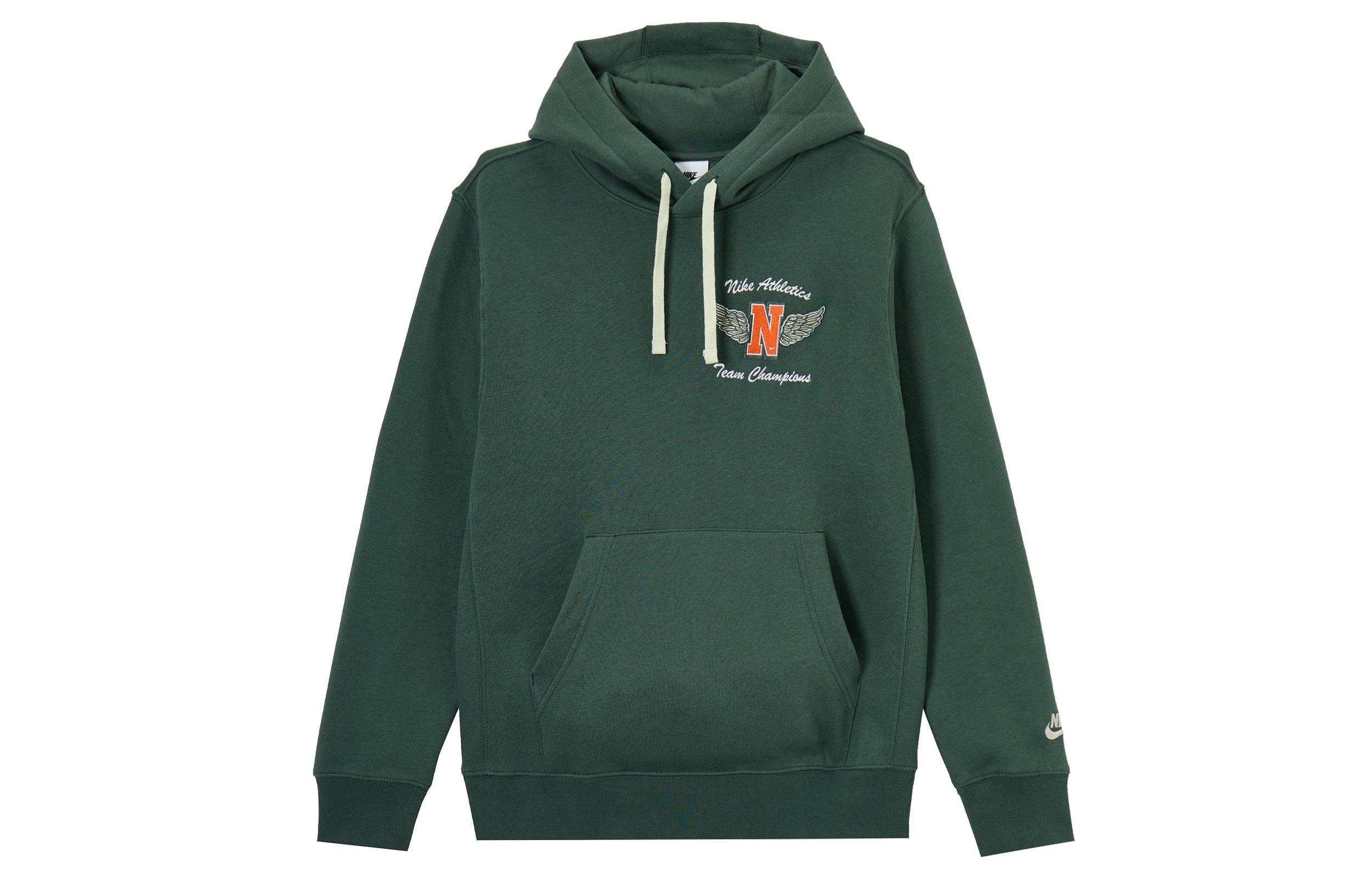 Nike Sportswear Club Comfortable Soft Fleece Lined Pullover Hooded Sweatshirt Men s Vintage Green HQ4952-338 M