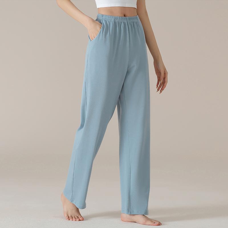 Aifen Teng Women's Loose Fit Cotton Pajama Pants: Summer, Solid Color, Plus Size, Straight Leg, Wear Indoors or Outdoors.