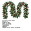 Artificial Christmas Garland with 50 LED Lights Battery Operated Prelit Greenery Garland with Pine Cones Red Berries for Mantle Staircase Doorway
